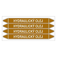 Značení potrubí, hydraulický olej,4 ks, 250 × 26 mm